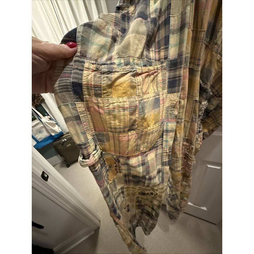 Magnolia Pearl Madras Patchwork Tropical Plaid Overalls One size NWT - Picture 11 of 12